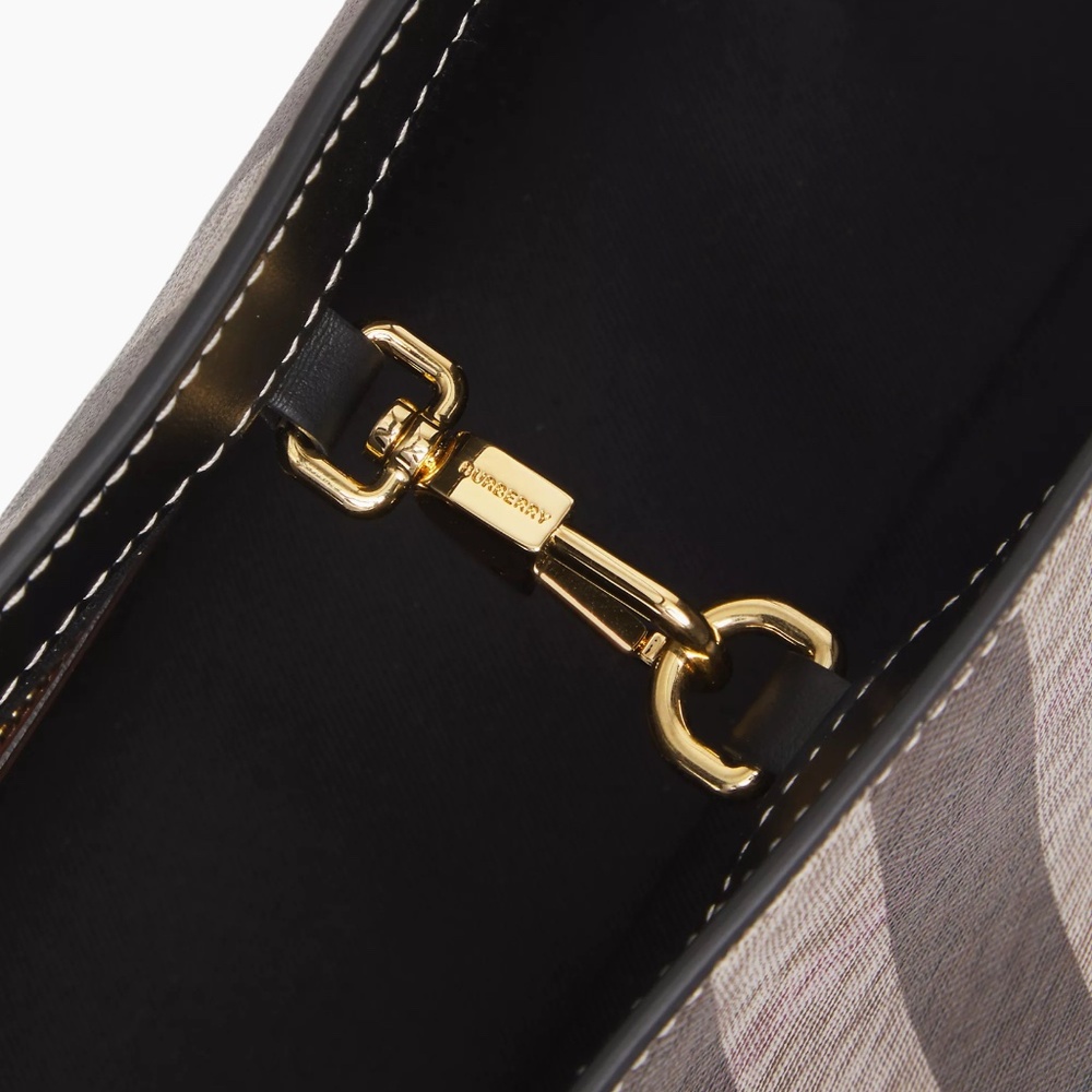 NWT Burberry Medium Check Leather Tote Bag - Picture 4 of 7